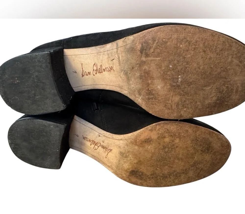 Sam Edelman Women's Vinney Boot Size 7 Block Heel Tall Black Stretch - Image 10