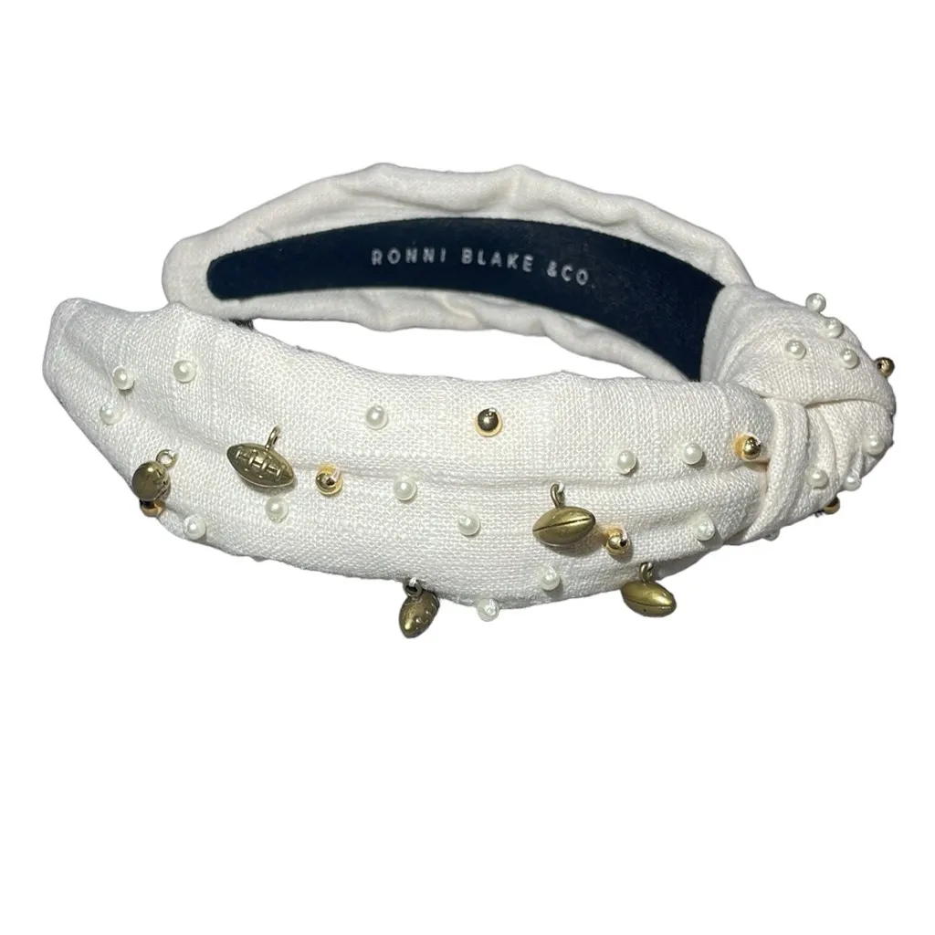 Football‎ Embellished Knotted Headband Brown - Image 5