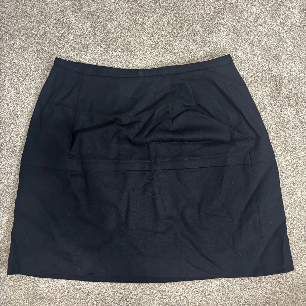 Metro Collection New York Women Wool Black Mini Skirt Size 12 Business Casual - Image 4