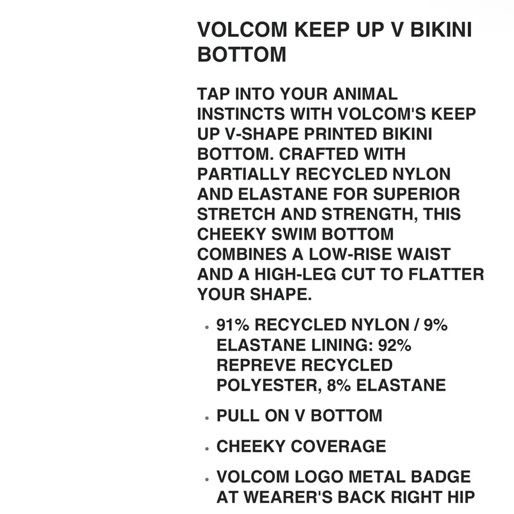 Volcom Keep Up V Bikini Bottoms in Wild Ginger Size L - Image 3