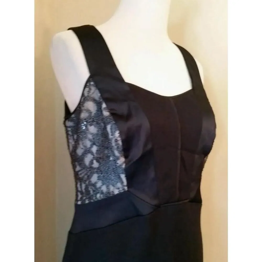NEW ModCloth Sangria Black Satin & Lace Stretch Cocktail Party Posh Dress 8 - Image 3