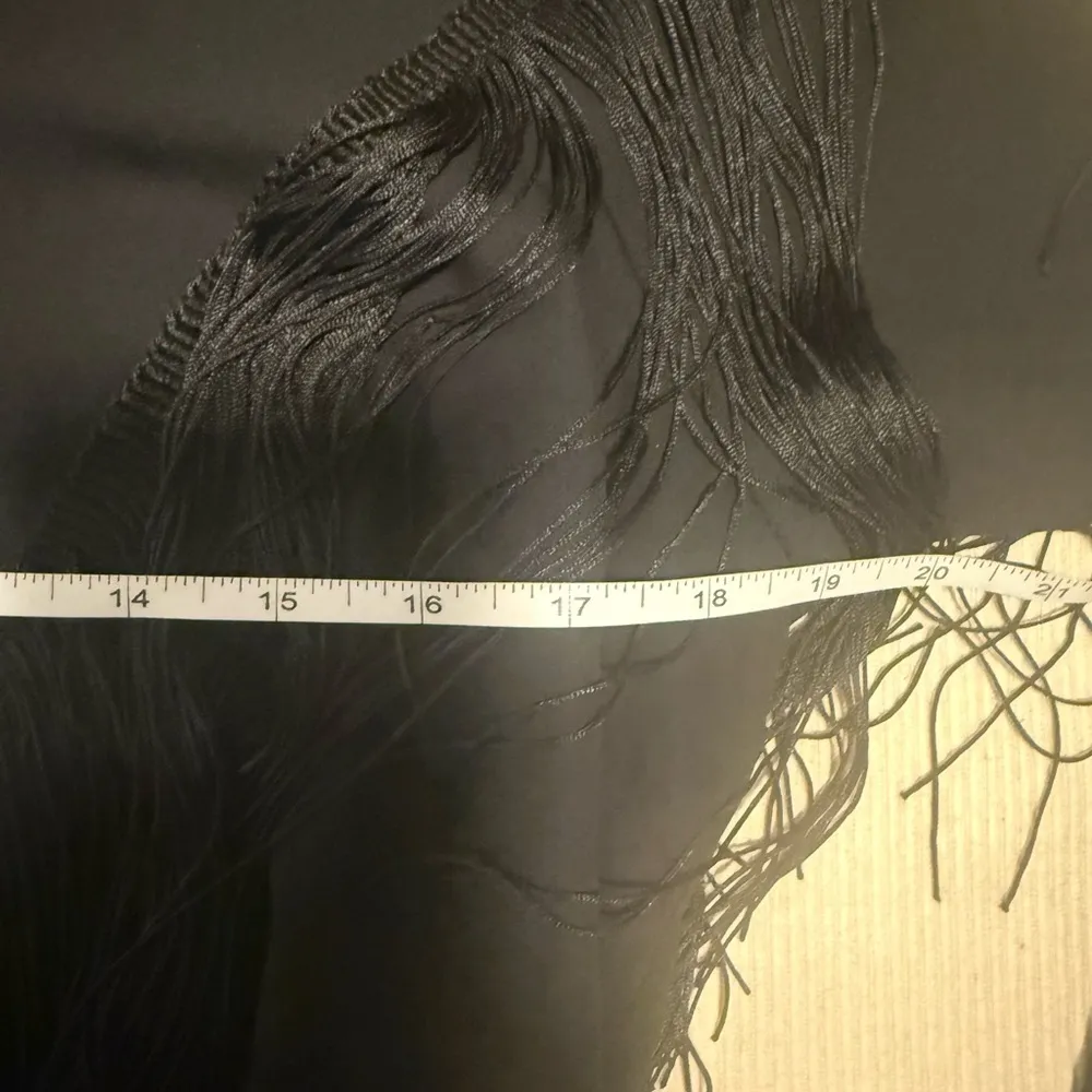 Timing Black Long Sleeve Notched Collar Button Down Fringe Shirt - Image 8