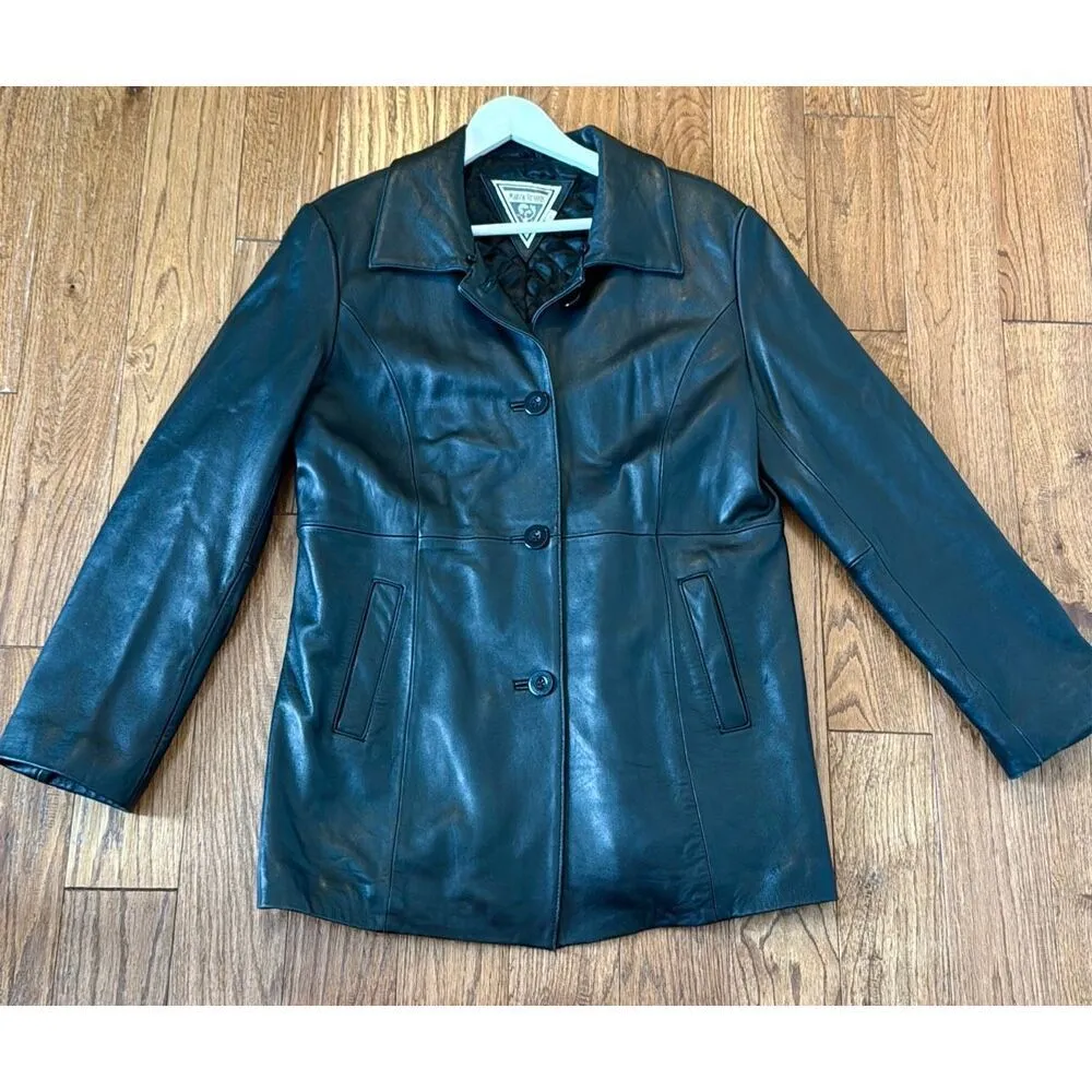 Marvin Richard’s 100% genuine leather black lined blazer jacket large - Image 12