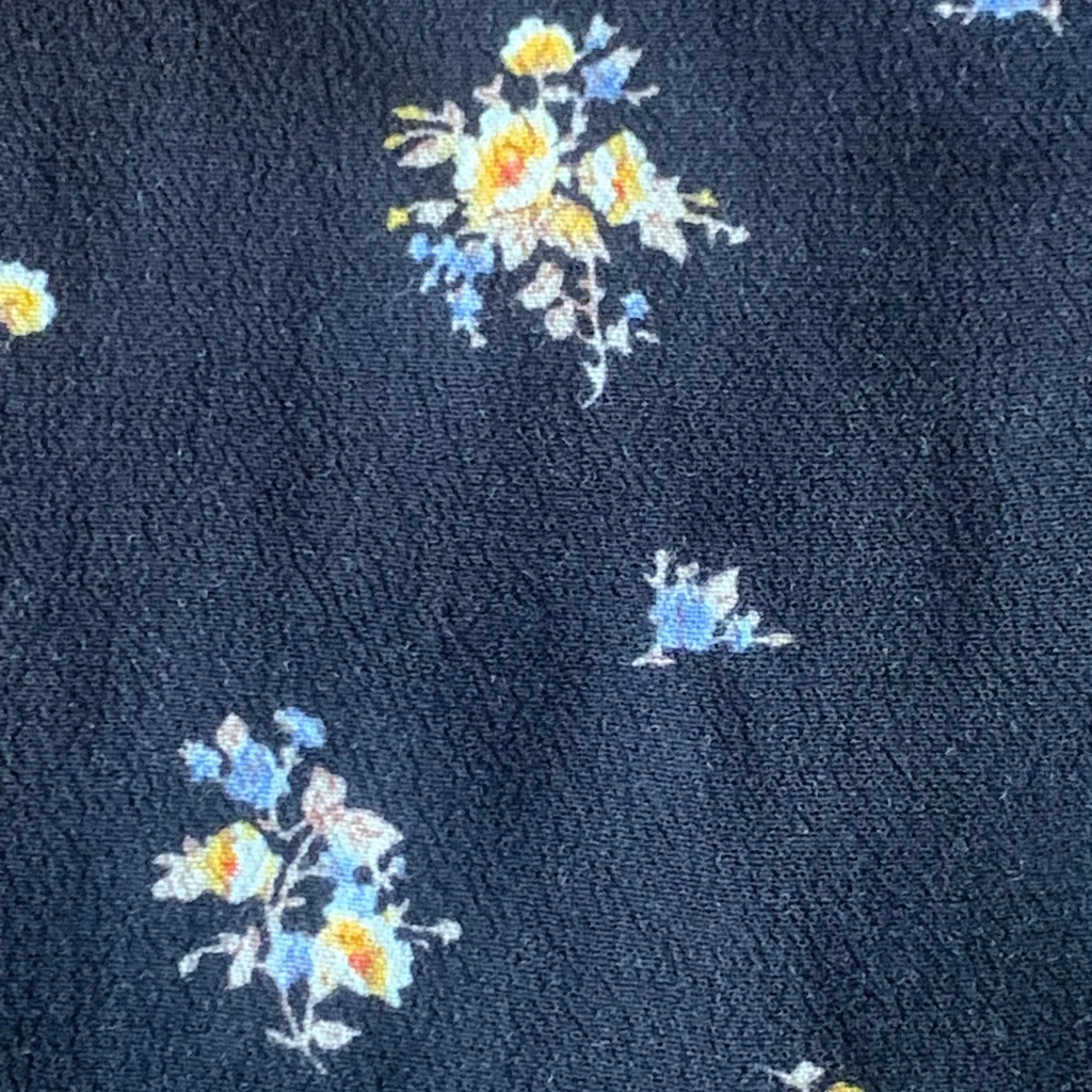 Forever 21 Floral Mini Skirt Large Black Adjustable Drawstring Front Ruffle - Image 7