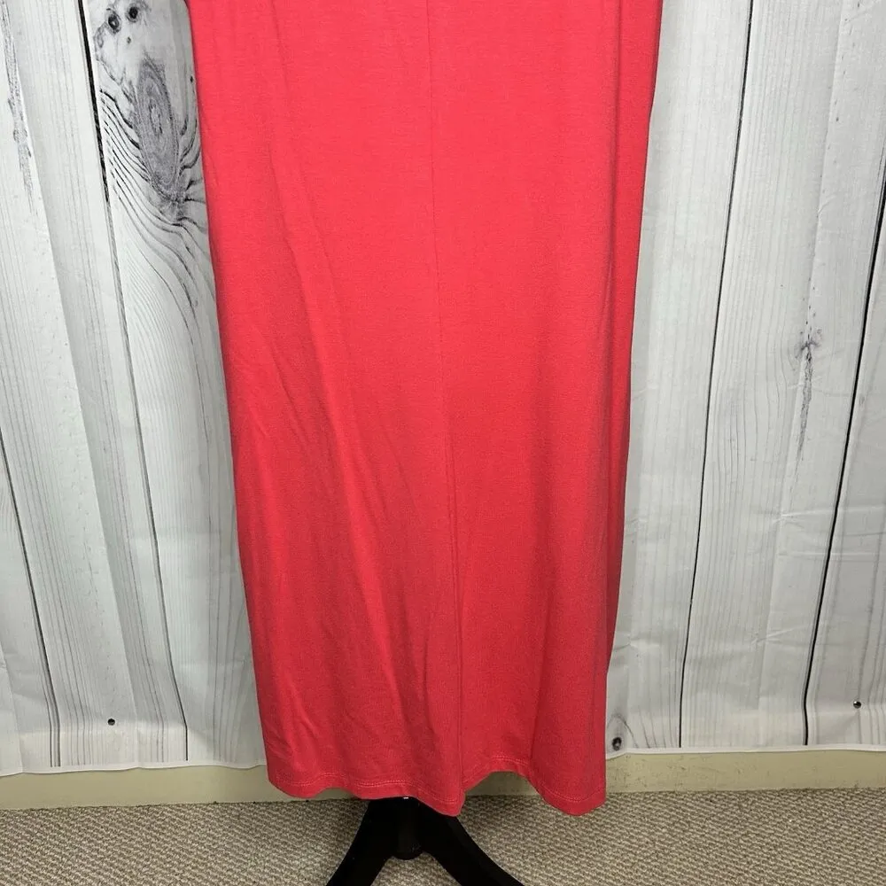 Chicos Casual Shirt Dress Sz 3 XL Knee Length Pink Lounge Ruched Sleeve Rayon - Image 10