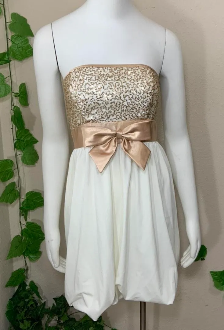 Gunne Sax  Gold Sequin Dress - Image 2