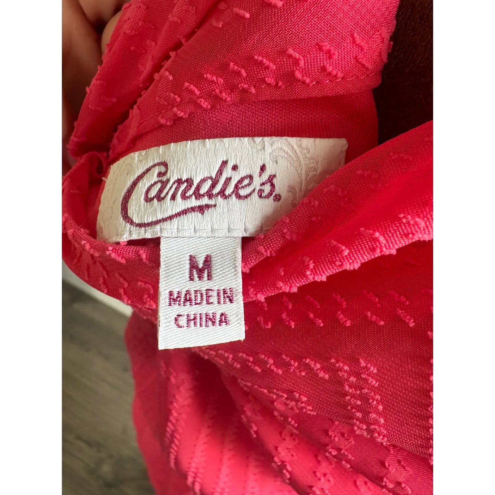 Candies Pink Dress Sleeveless Casual Sundress Cowl Back‎ Chevron Medium - Image 3