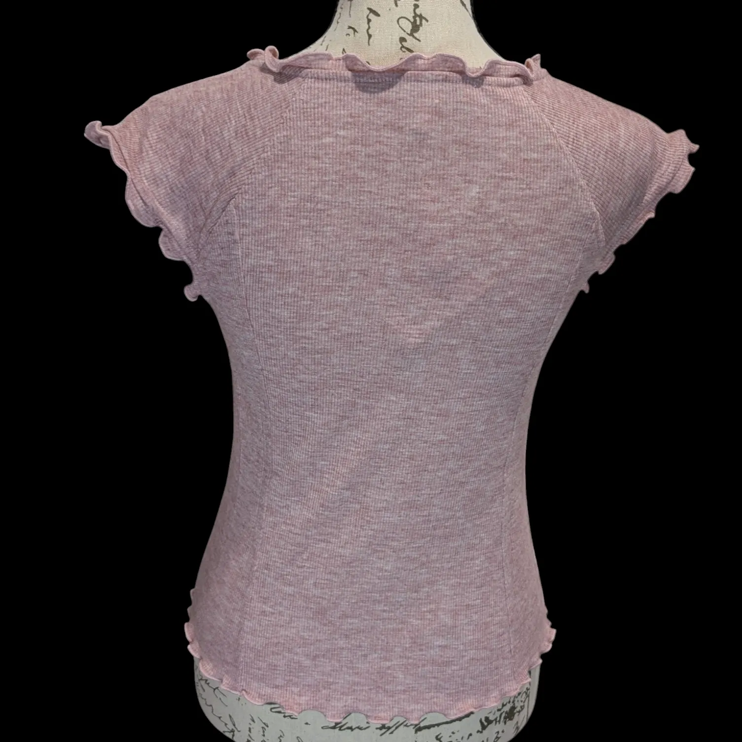 Davi‎ & Dani Pink Mineral Wash Ruffled Sleeve Blouse- Size Small - Image 5