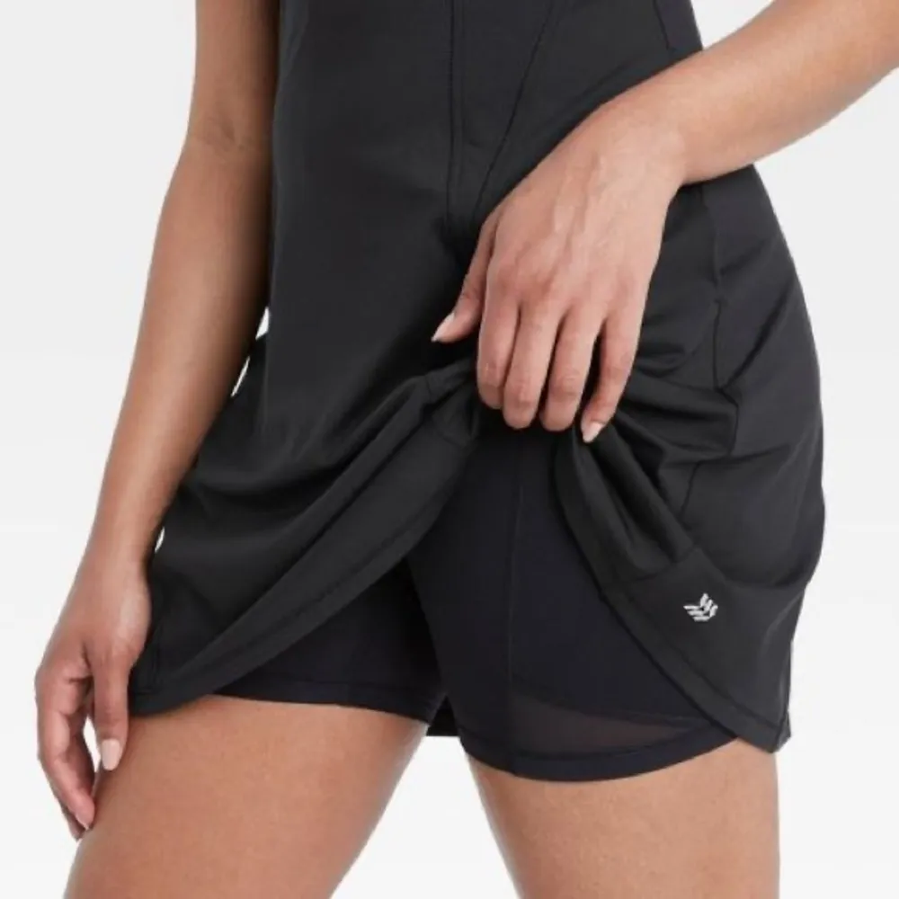 All In Motion Train Knit Black Racerback Tennis Dress Bike Shorts Extra Small - Image 4
