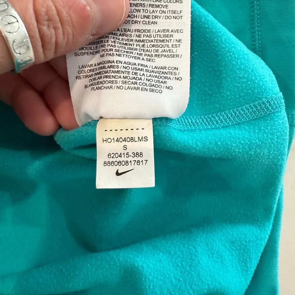 Nike Pro Dri-Fit Cowl Neck Long Sleeve Running Top Womens Small TealBlue Workout - Image 6