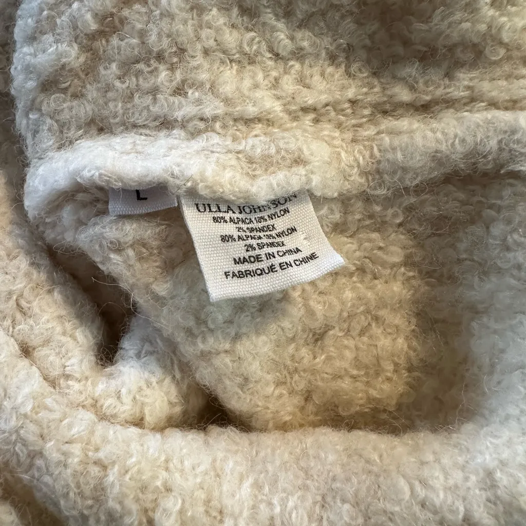 NWT Ulla Johnson Annine Alpaca Long Sleeve Pullover in Cream Size Large - Image 8