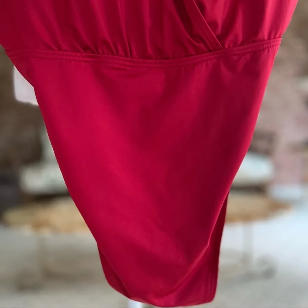 NWT City Chic Paloma Swimsuit Red One Piece Gold Chain Halter Size 20L Glam Chic - Image 9