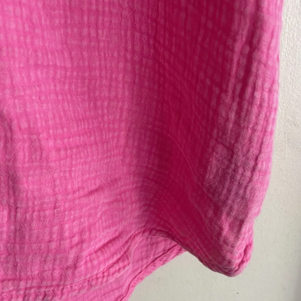 Faherty Dream Cotton Gauze Desmond Top Cone Flower Pink - Image 9