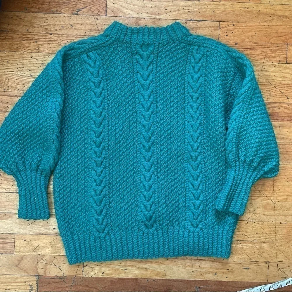 Quills Woollen Market Sweater Size Large Green - Image 5