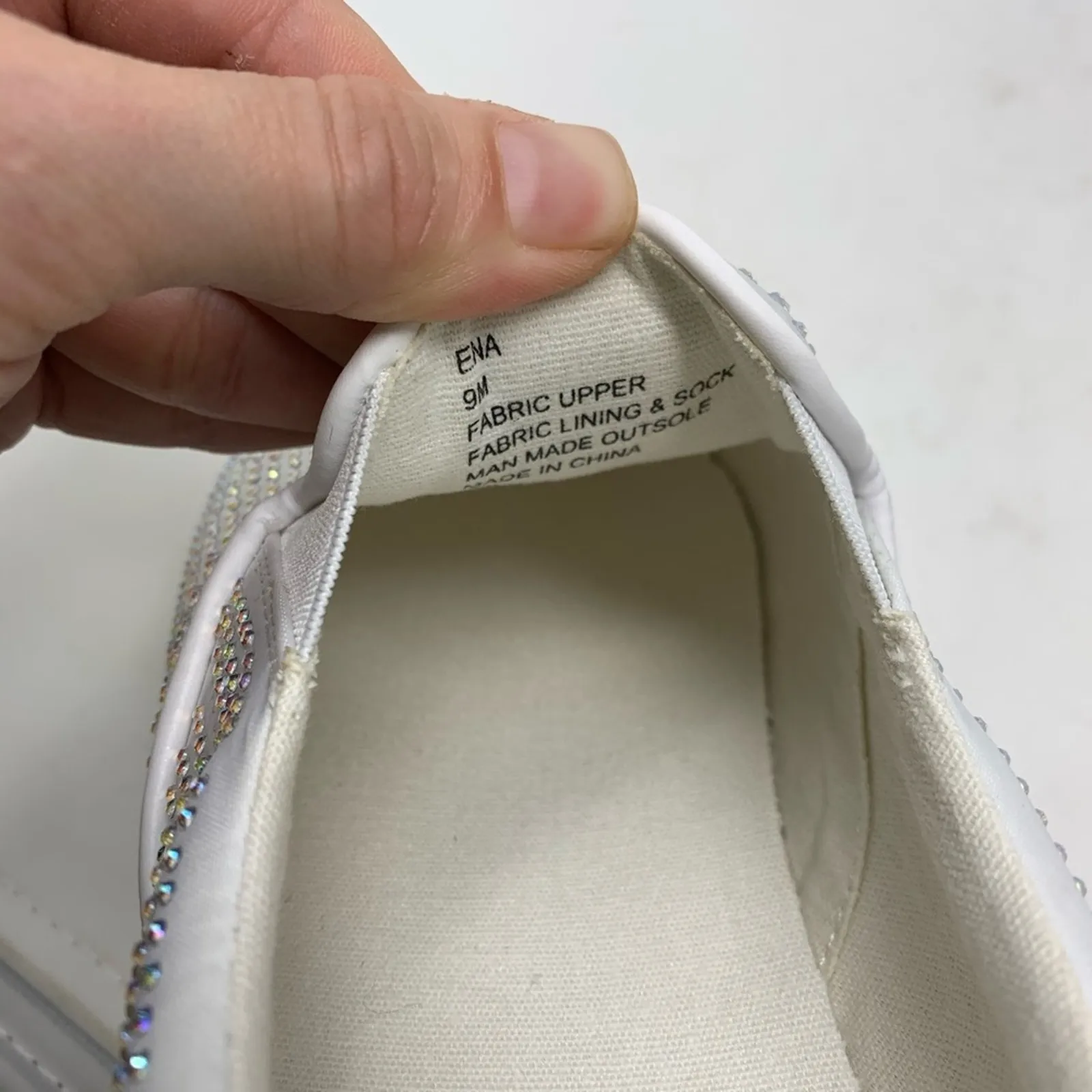 Steve Madden Ena Sparkly Slip On Sneaker Ivory - Image 7