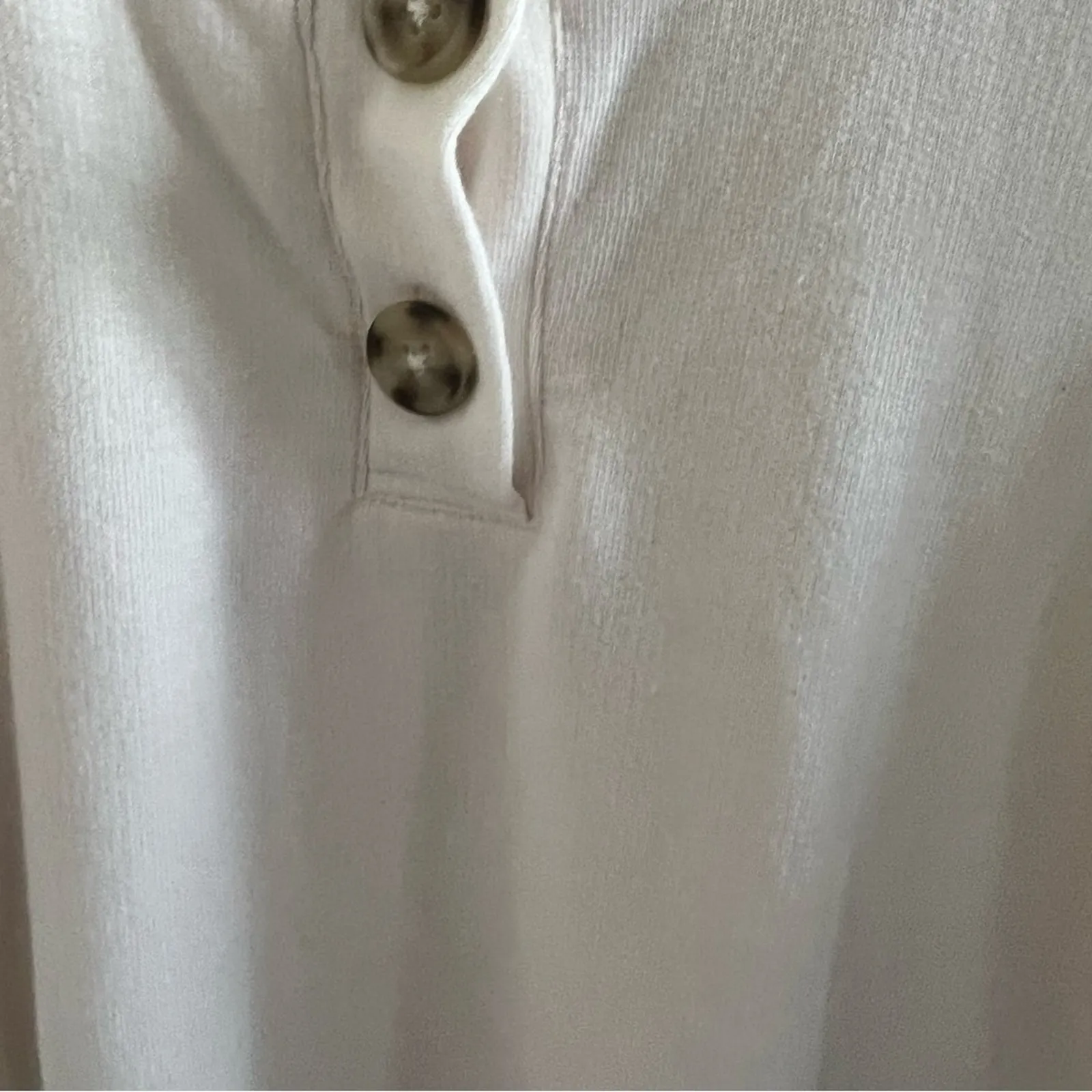 Knox Rose Cream Boho Button Lace Sweatshirt Long Sleeve Medium - Image 4