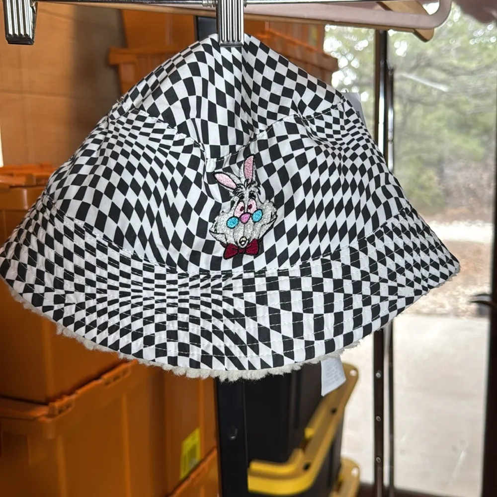 NWT Disney Bucket Hat For Adults Alice In Wonderland White Rabbit - Image 3