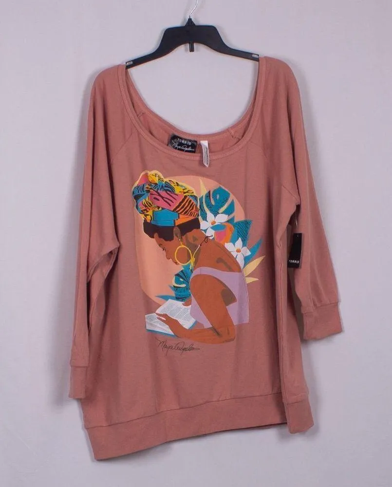 NWT TORRID Off-Shoulder Sweatshirt French Terry Maya Angelou Size 4X - Image 4