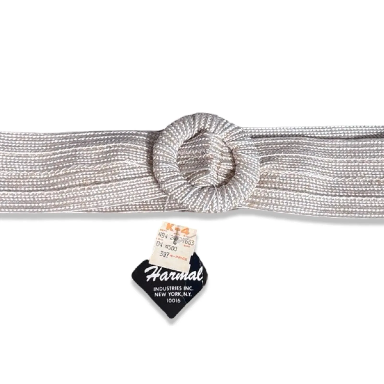 Vintage Slip Through Rope Knot Belt Ivory Nautical Minimalist Made In USA New - Image 4