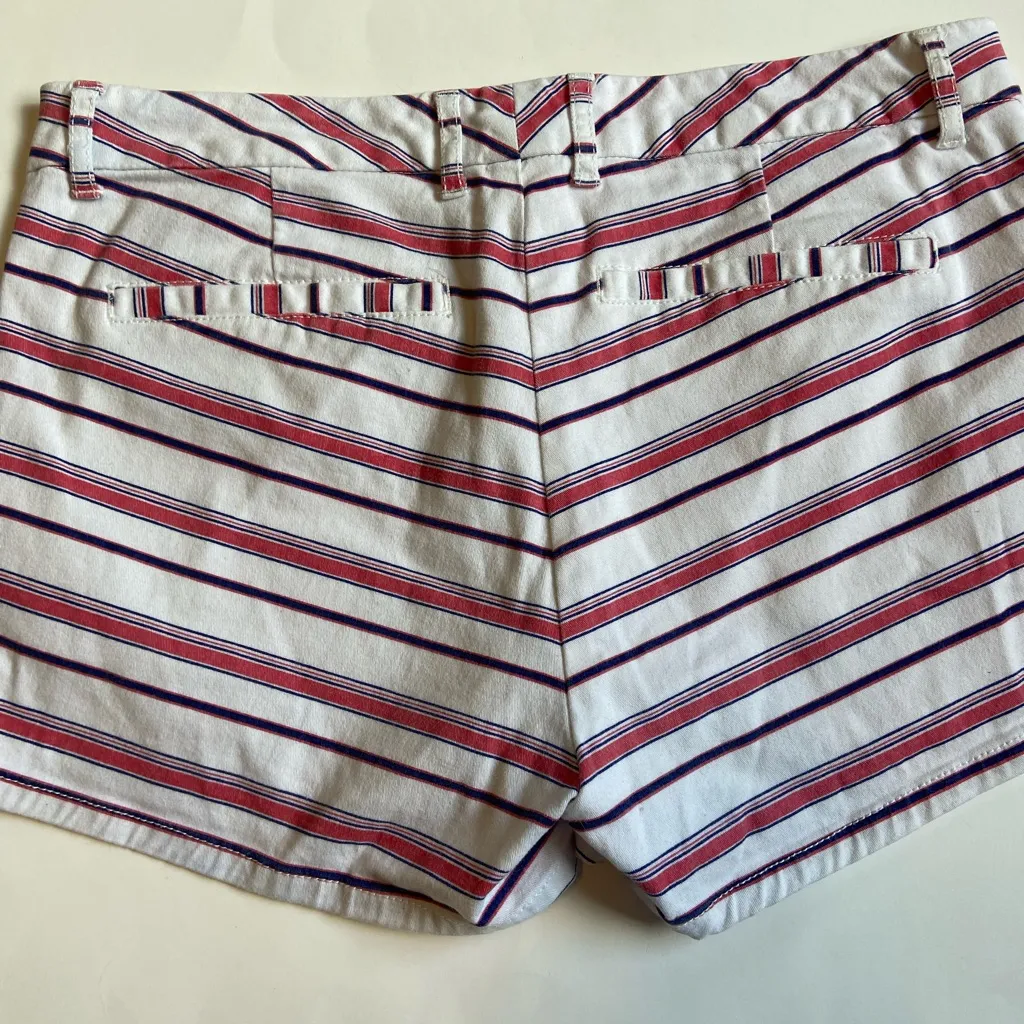 Wishful Park Women's Striped Jean Shorts - Red and Purple - Image 4