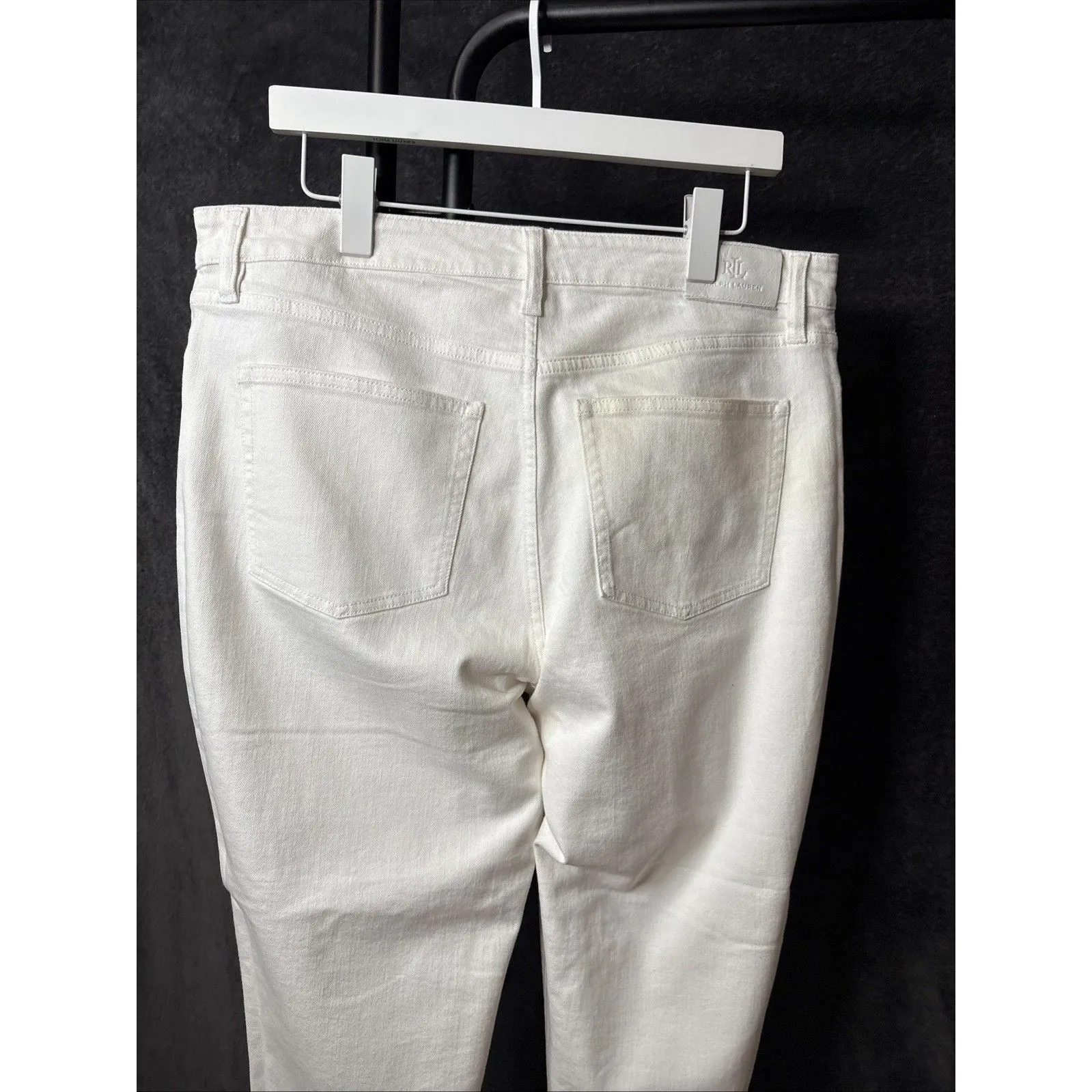 Lauren Ralph Lauren BLACK LABEL Women's Jeans White Size 14 Straight Denim - Image 6