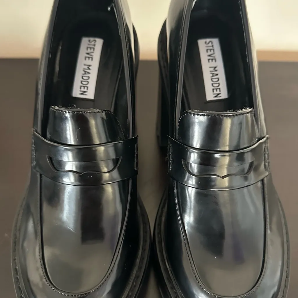 Steve Madden  Kimberley Patent Leather Platform High Heel Loafer - Image 8