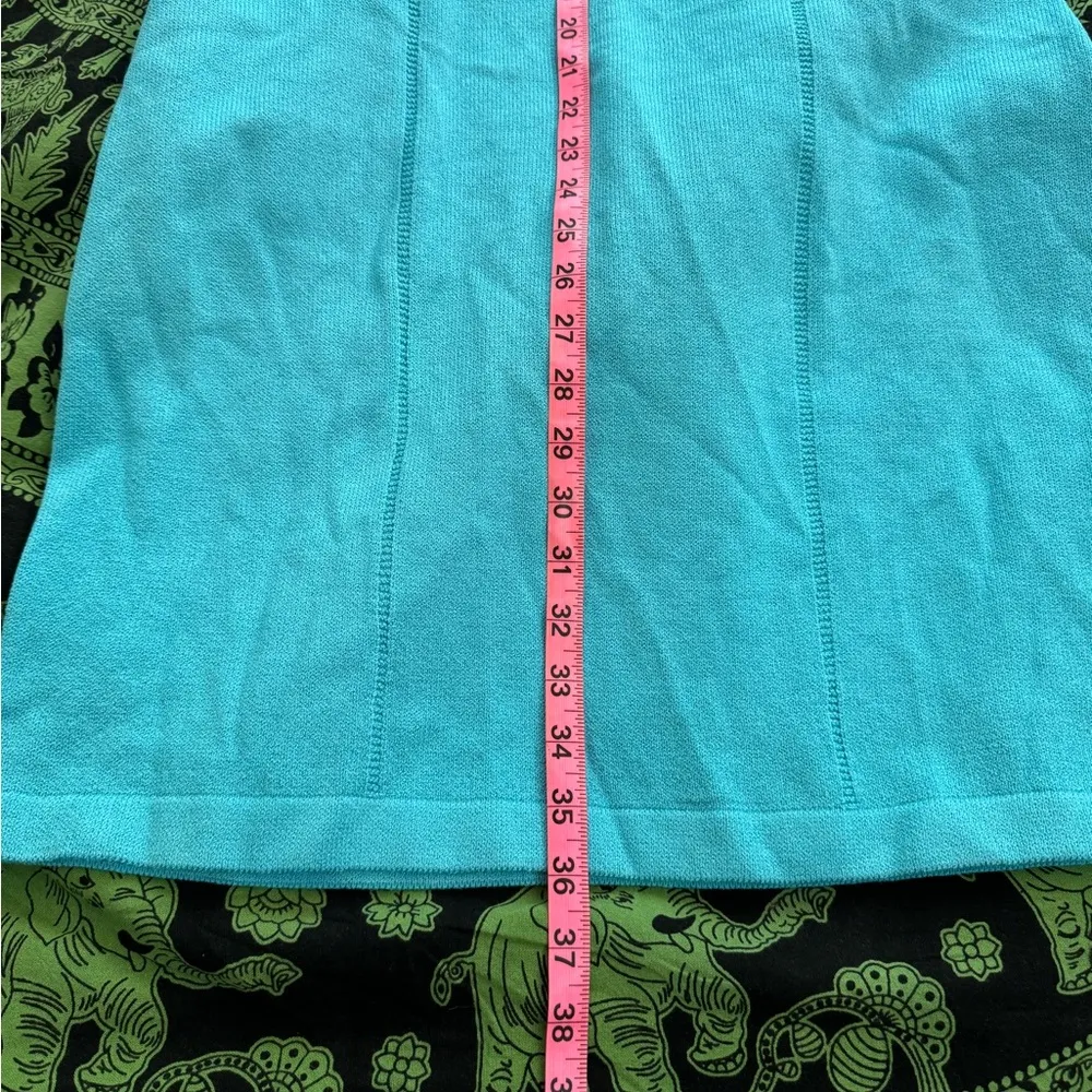 VINTAGE ST. JOHN SPORT turquoise blue knit dress small / medium - Image 9