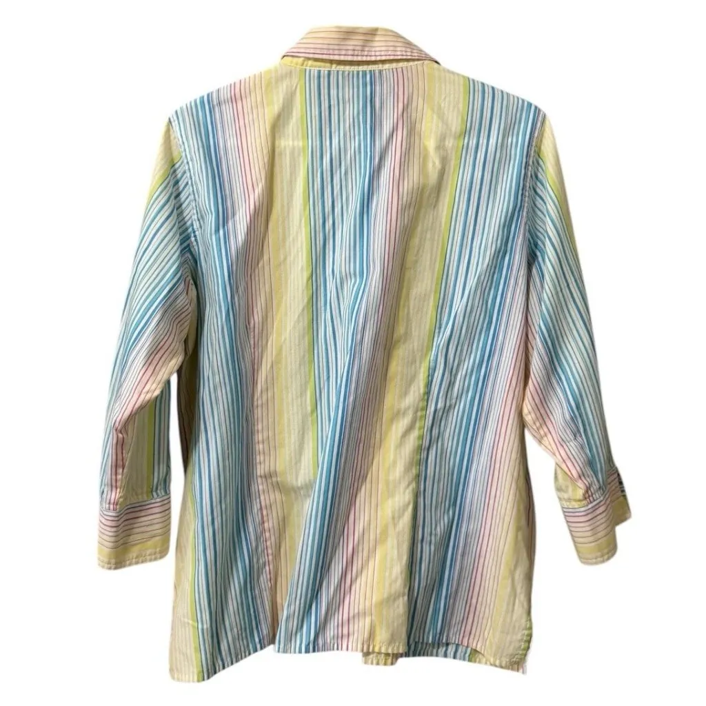 Breckenridge Women Size XL Long Sleeve Button‎ Down Cotton Blend Shirt Colorful - Image 2