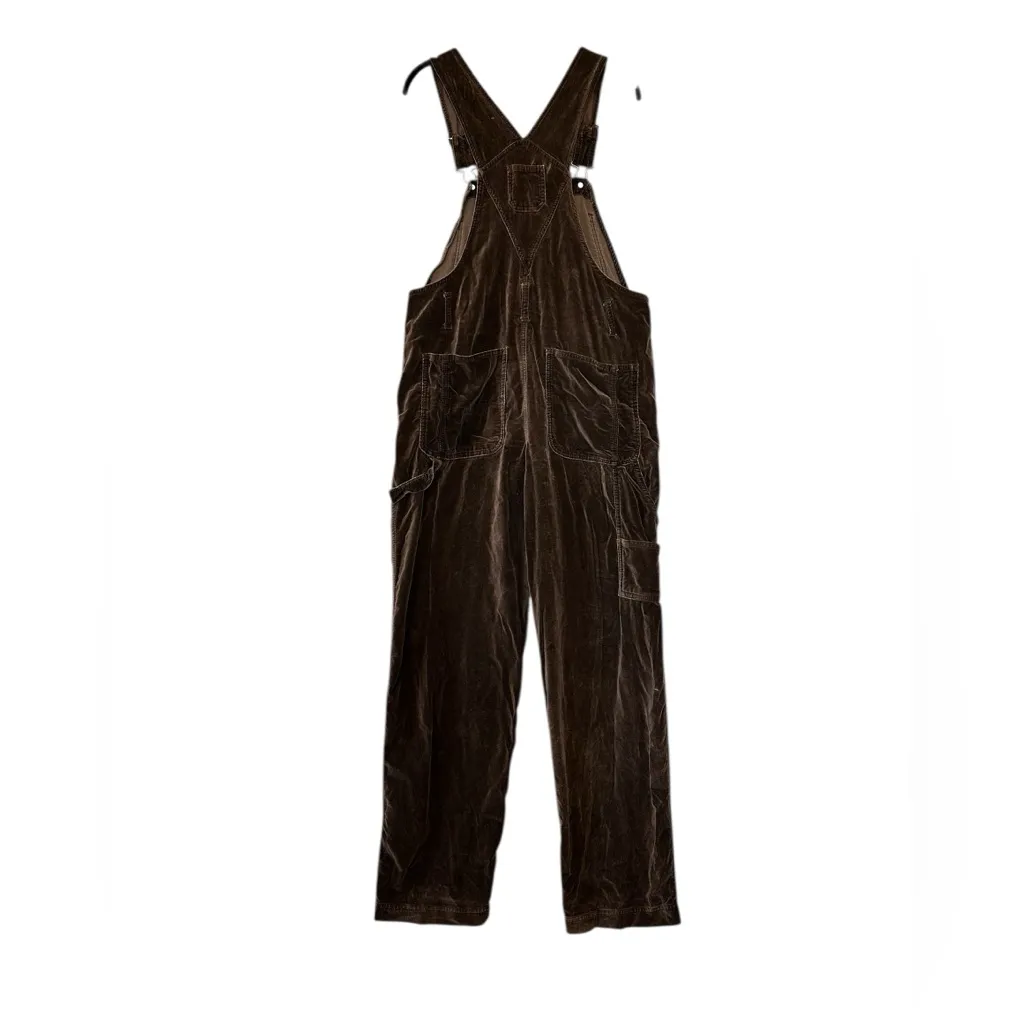 Jordache Vintage 90s Y2K Carpenter Overalls Chocolate Velvet Fall Size 7/9 M - Image 10