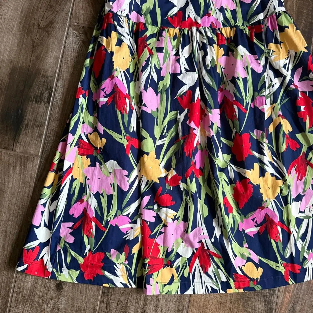 Maggy London Pink and Blue Pleated Halter Sundress - Image 5