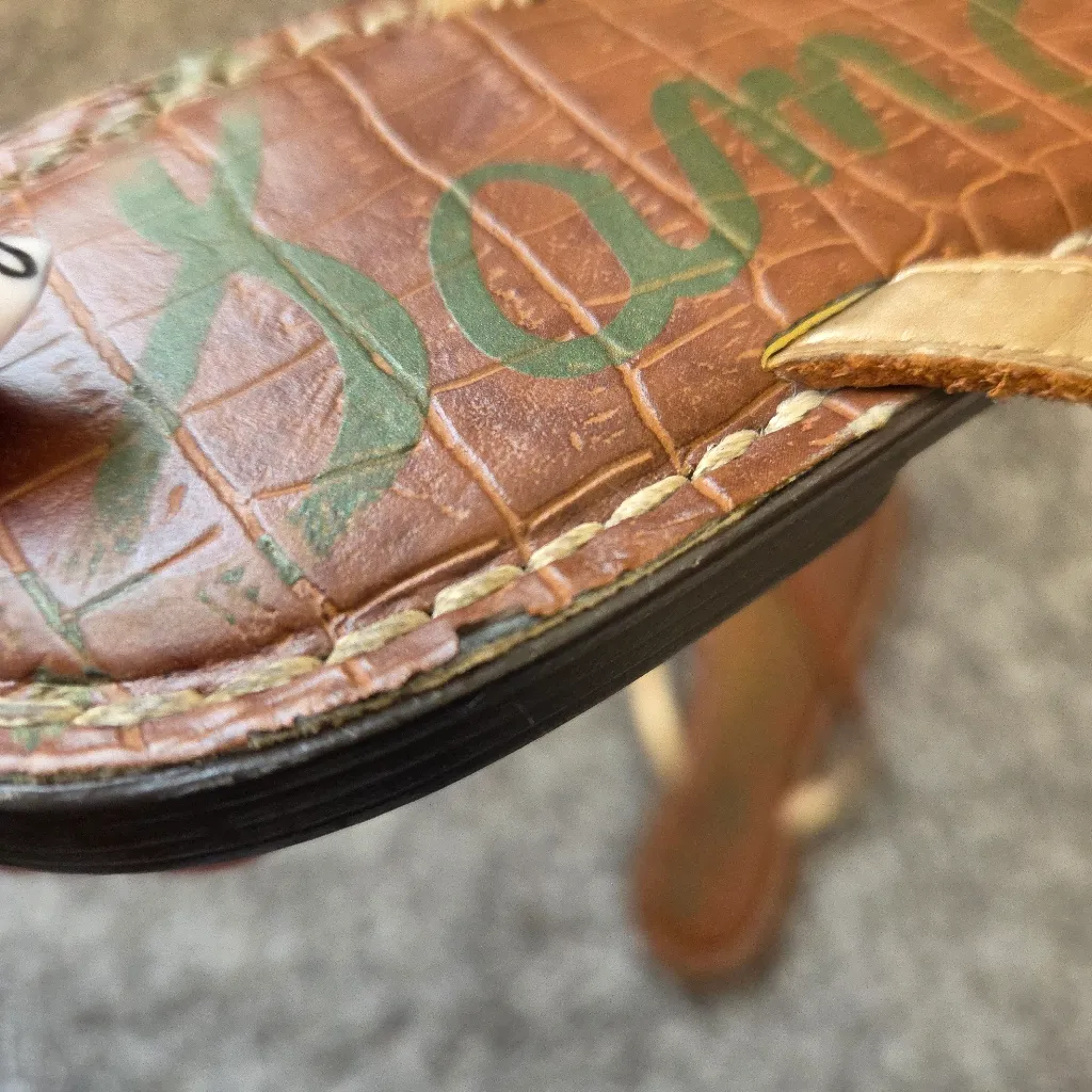 Sam Edelman Gracie Brown Leather Flip-Flops - Image 6