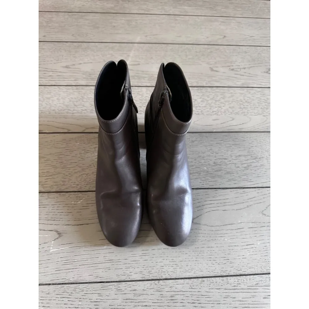 Cole Haan Grand OS Women's Heeled Booties Boots Size 9 Taupe Gray Leather - Image 2