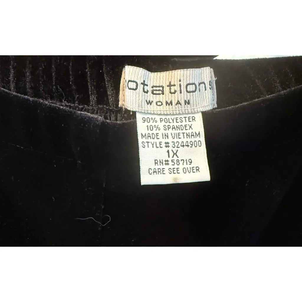 Notations Black Velvet Pants Set with Cream Cuffs and Collar - Image 10