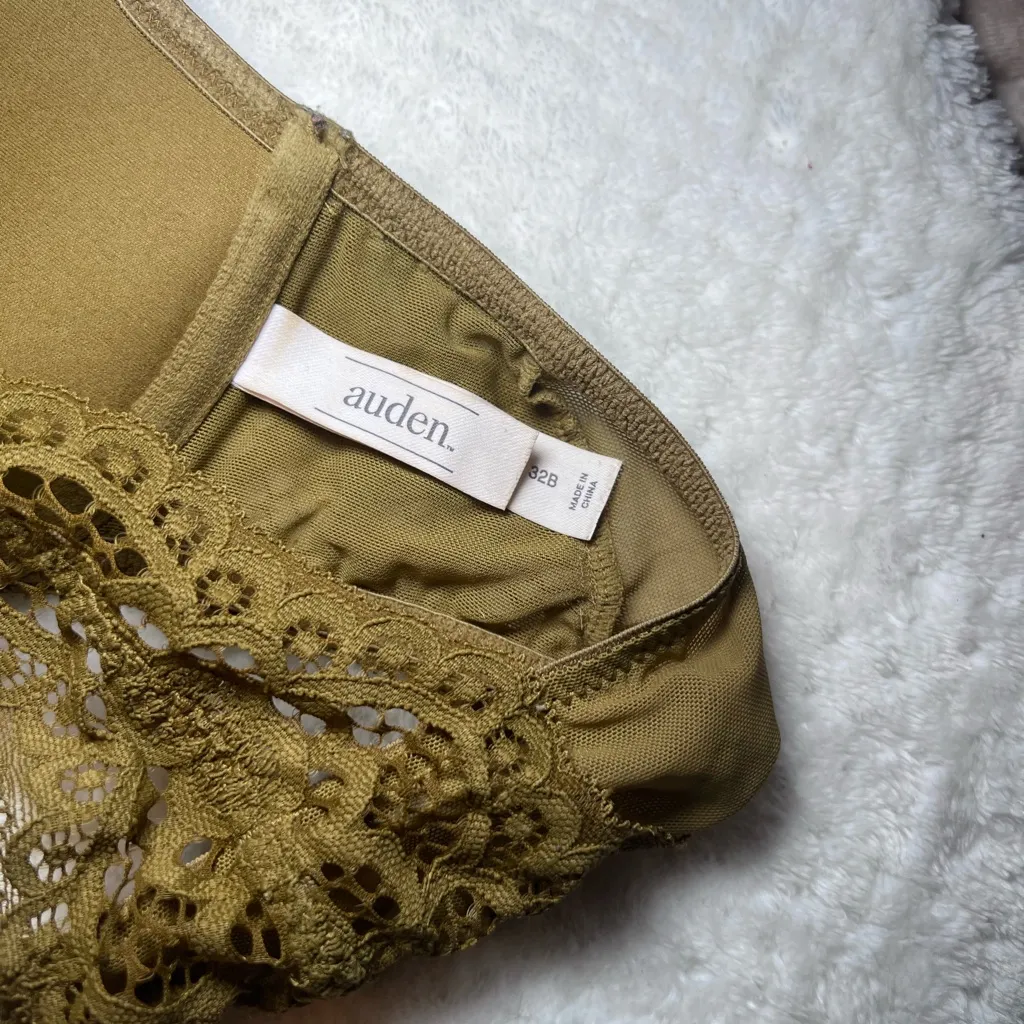 Auden Lace Racerback Bra Green Size undefined - Image 4