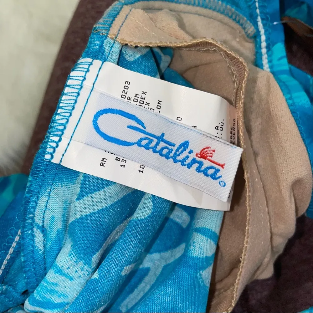 Catalina Vintage NWT  Swimsuit One Piece Hawaiian Blue Size 6 - Image 3