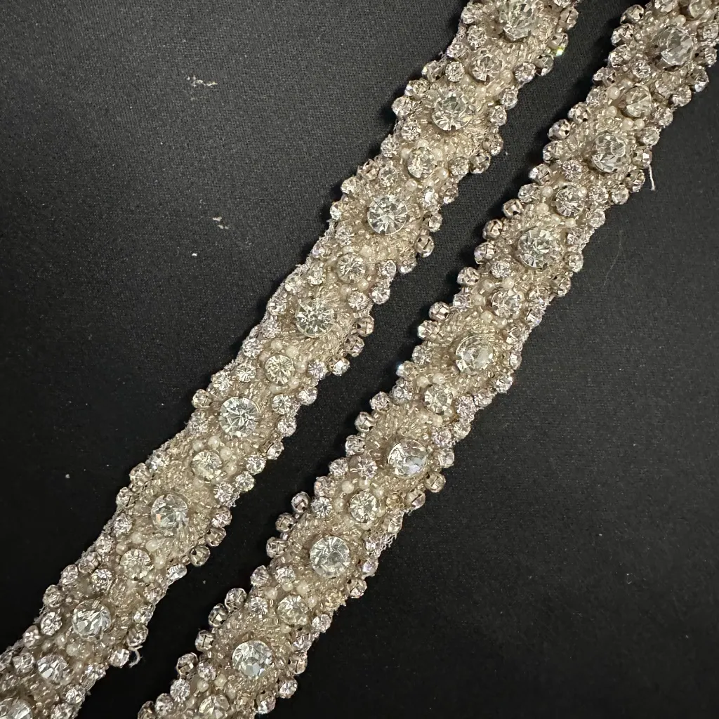 Silver Sparkle Wedding Sash - Image 2