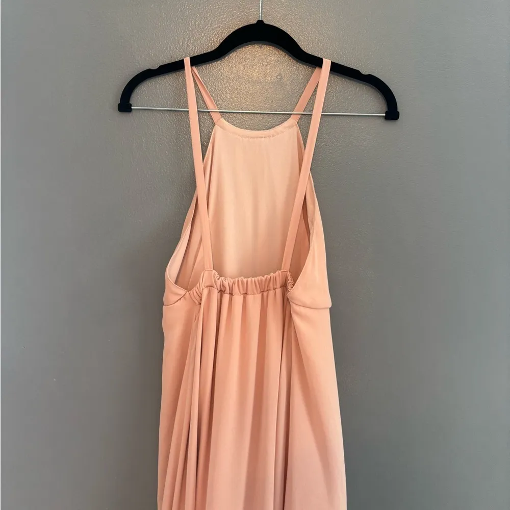 Show Me You Mumu Light Pink Chiffon Lined Maxi Dress, Low Back - Image 4