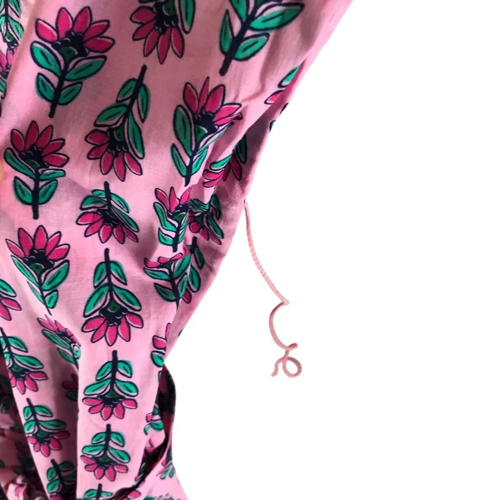 J Crew Cover-Up Shirt-Dress Lightweight Cotton Floral Pink XS - Image 2