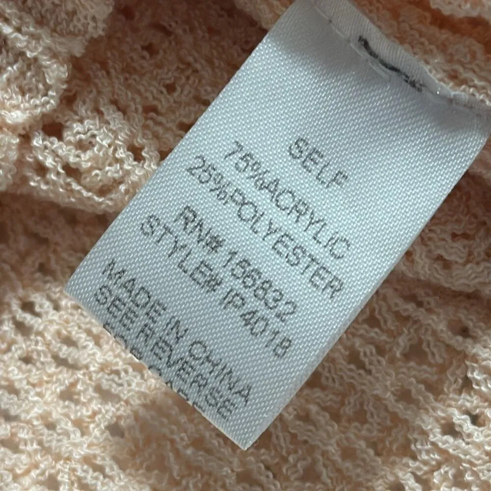 BiBi womens small peach hi low knit sweater short sleeve v - Image 6