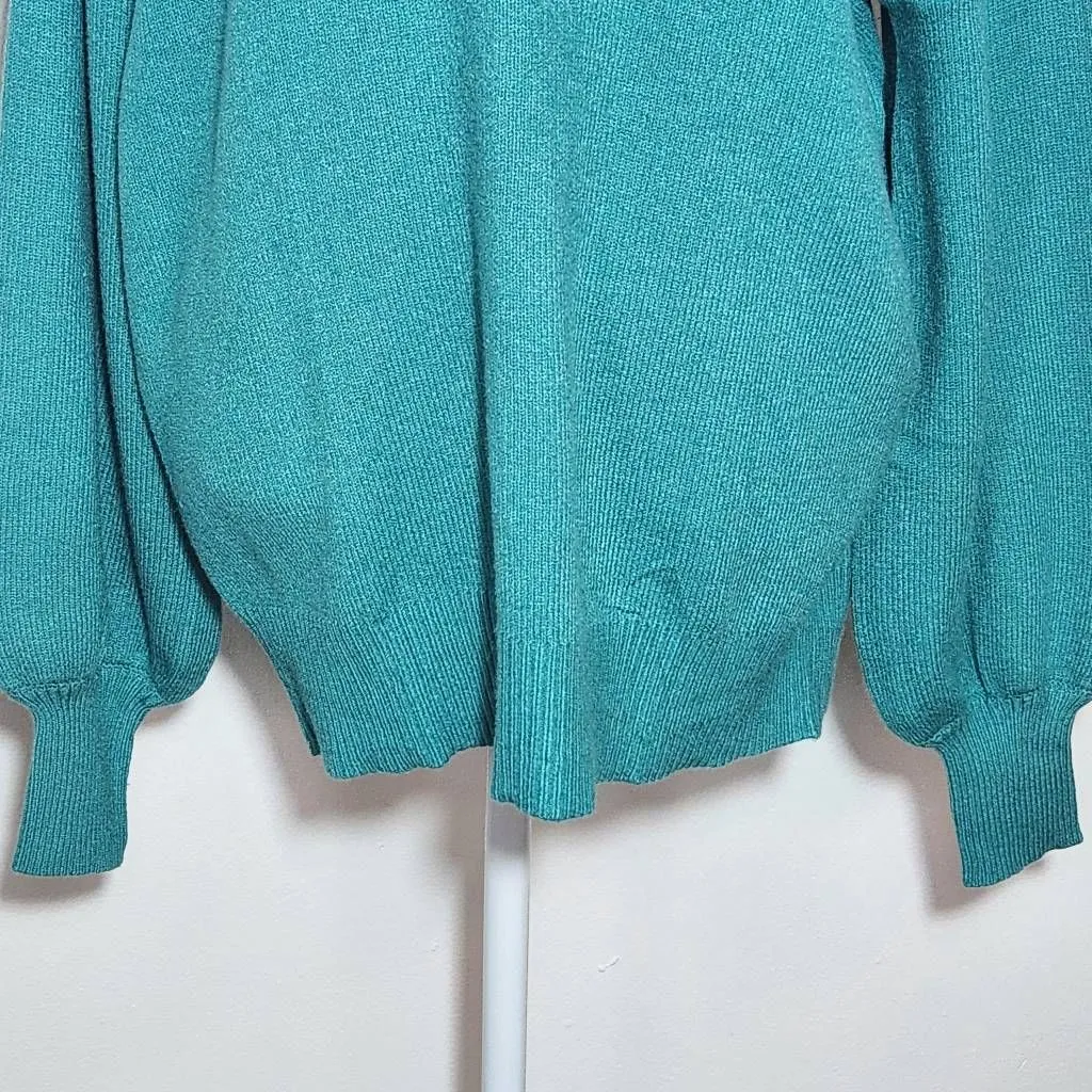 Zesica Turquoise Blue Sweater with Full Sleeves and Mock Neckline NWT Size Large - Image 4
