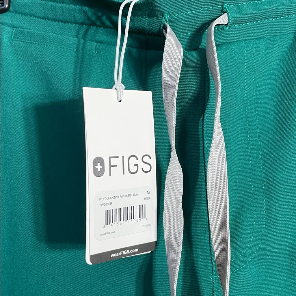 Figs pants women's hunter green yola nurse scrubs NWT size medium straight leg - Image 8