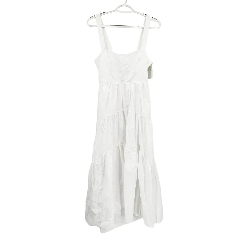 A.L.C. Lily Cotton Midi Dress White Lace Up Back Size 6 NWT - Image 3