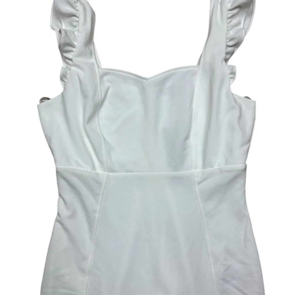 NWT Lulus Miriam White Ruffled Bodycon Dress L Party Cocktail Bridal LWD - Image 4