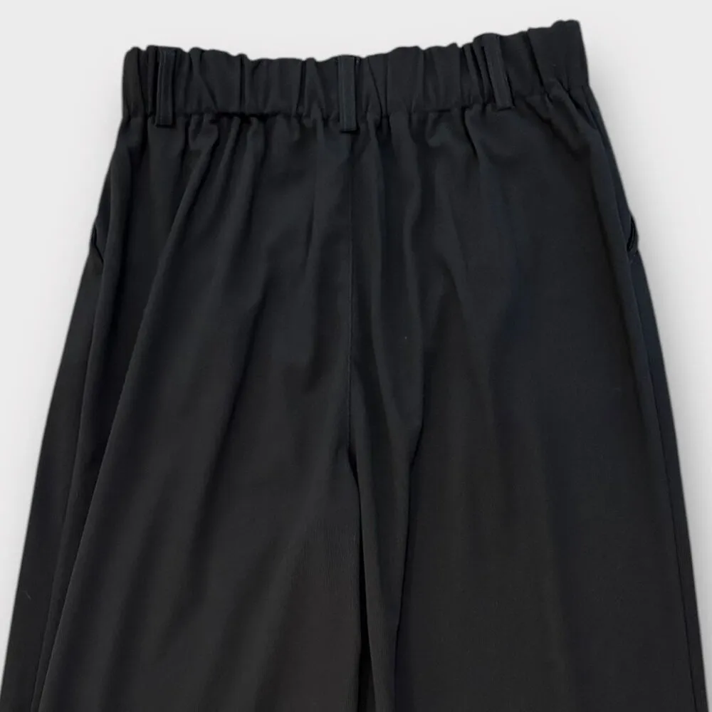 Halara Black Wide-Leg Pants Size M Regular Polyester Stretch Elastic Waist - Image 4