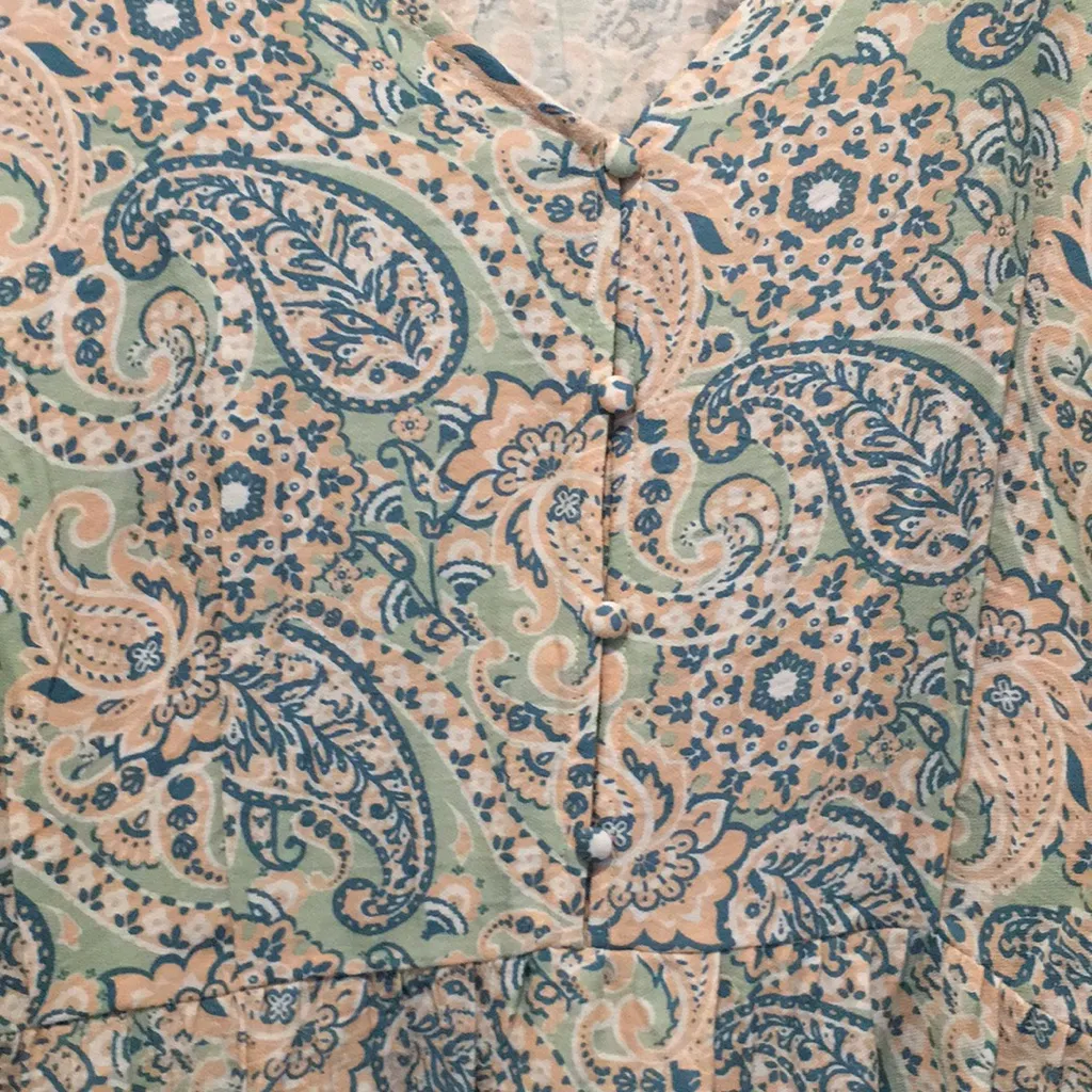 New Women’s 89th & Madison Paisley Print Lightweight Maxi Dress Size 3X Blue - Image 10