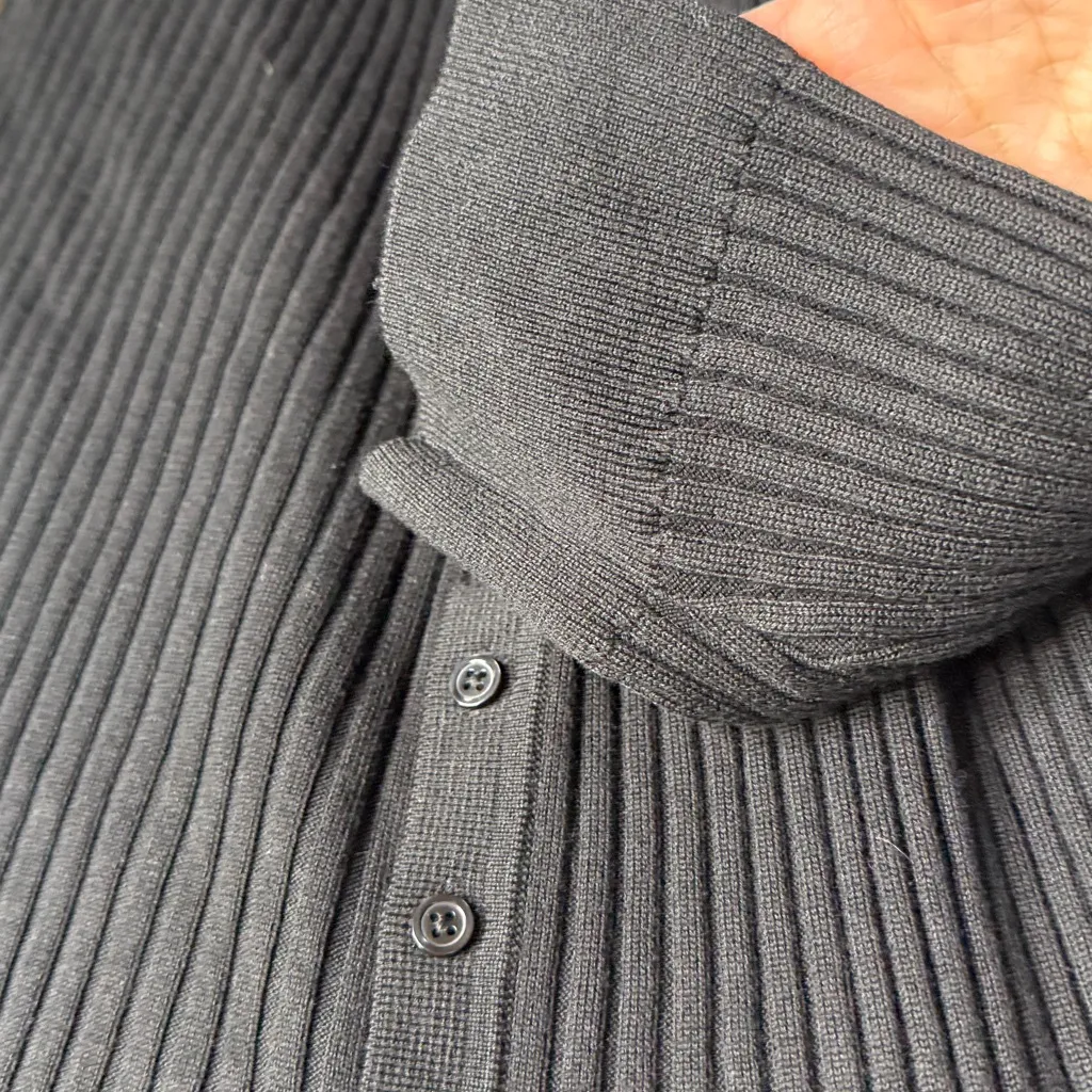 Athleta Sweet Bay collar Henley Sweater in Black Stretchy NEW W2000 Plus Size 3X - Image 8