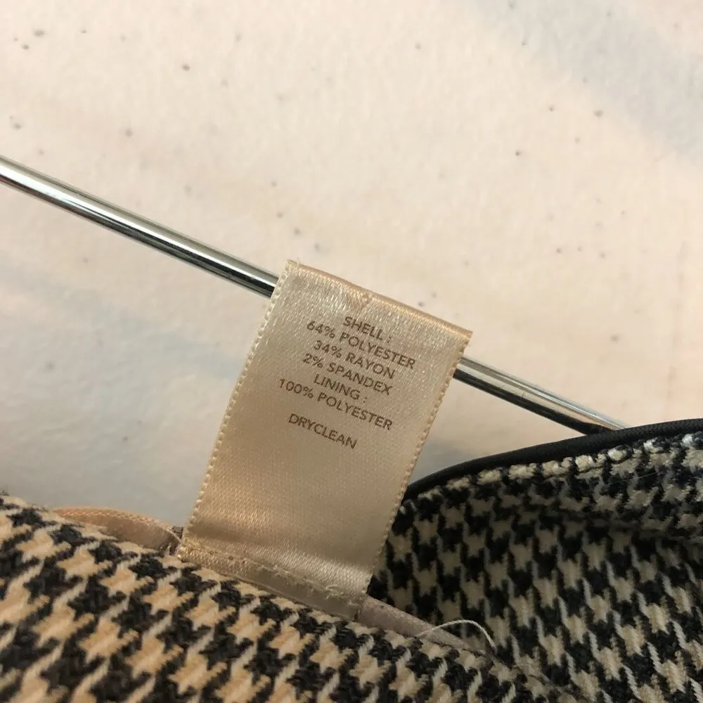 Ann Taylor LOFT Pencil Skirt Houndstooth Lined Black White 10 - Image 4
