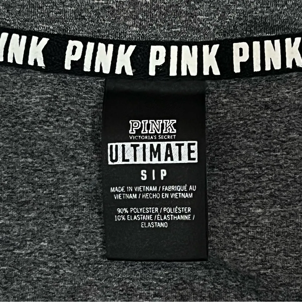 Victoria's Secret PINK Heather Grey Ultimate 1/2 Zip Pullover Size Small - Image 6
