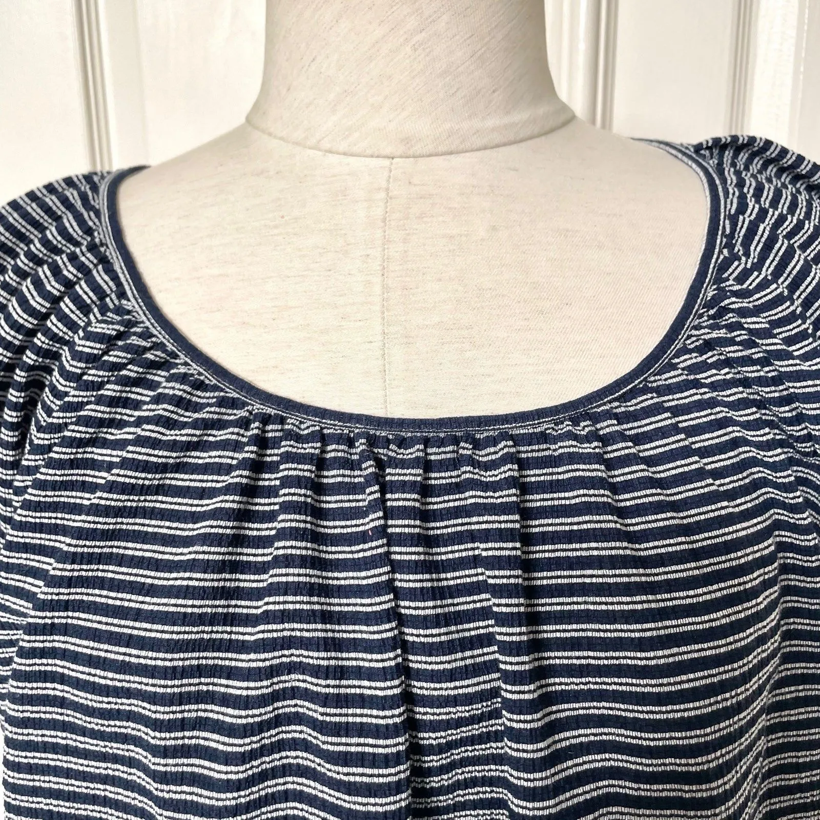 Madwell Texture and Thread peasant top in stripe - Image 7