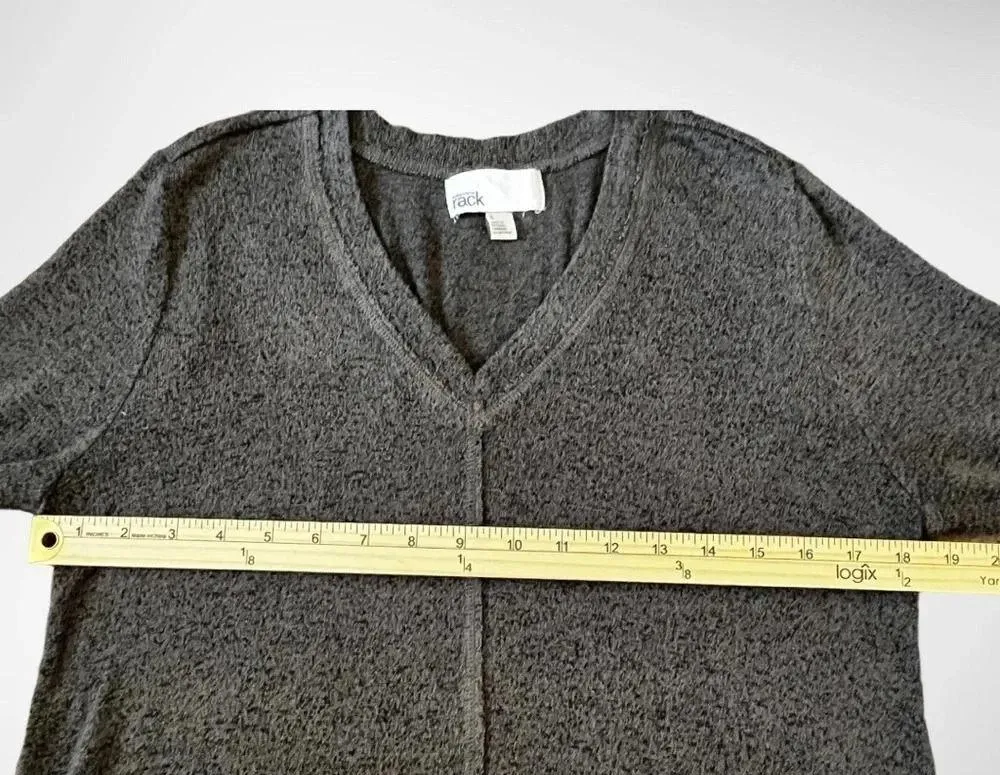 NORDSTROM RACK Women's Gray V-Neck Sweater Tunic Small | EUC‎ - Image 11